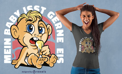 Lustiges deutsches Zitat-T-Shirt Design des Babys