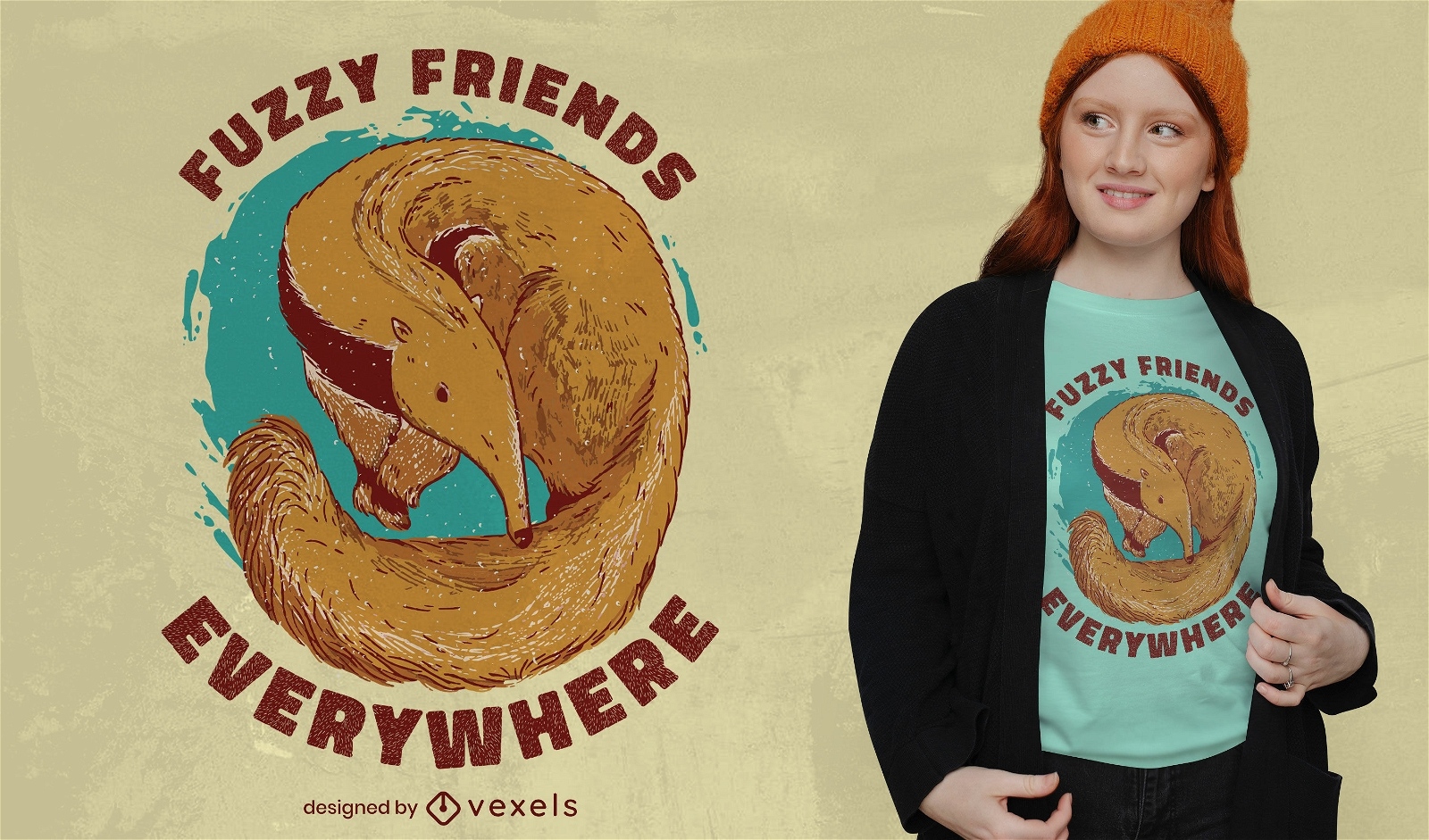 Cool fuzzy friends quote t-shirt design