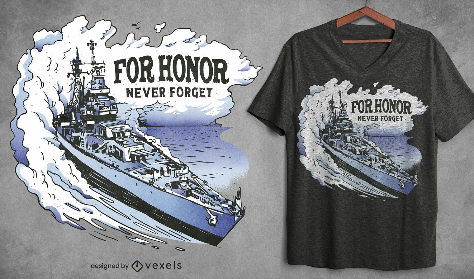 Cool for honor ship diseño de camiseta