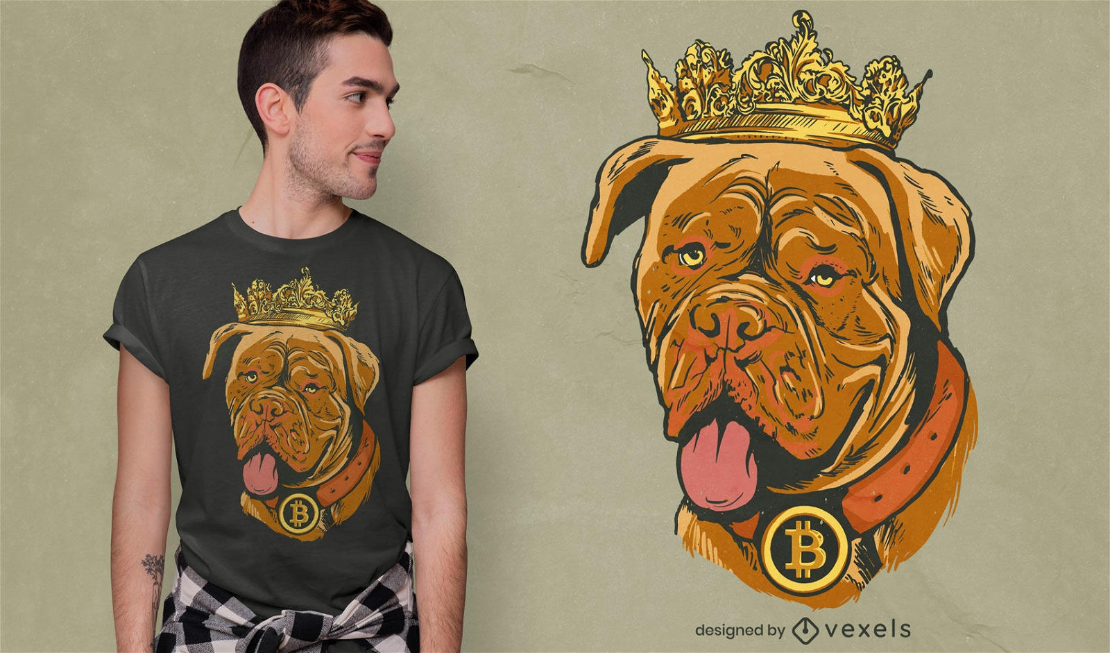 Genial dise?o de camiseta de perro bitcoin