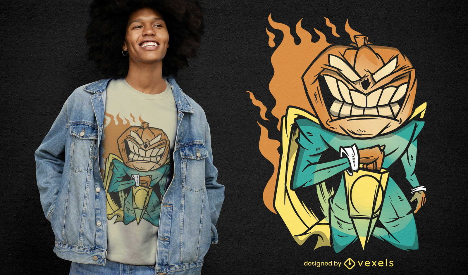 Design de t-shirt legal do Dia das Bruxas de Jack O &#39;Lantern