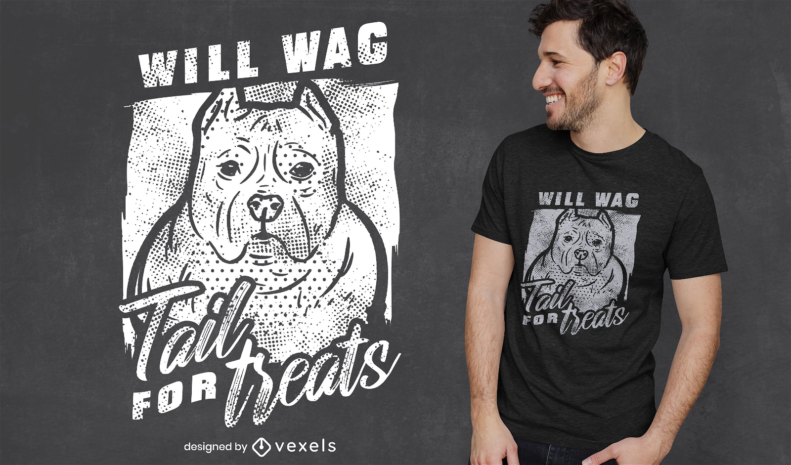 Cool wag tail for treats dog t-shirt design