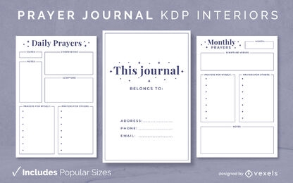 Diário de oração KDP design de interiores
