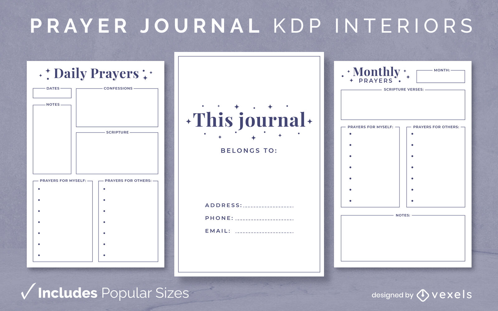 Diário de oração KDP design de interiores