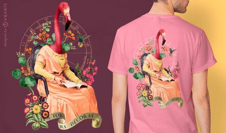 Camiseta animal chique Flamingo psd