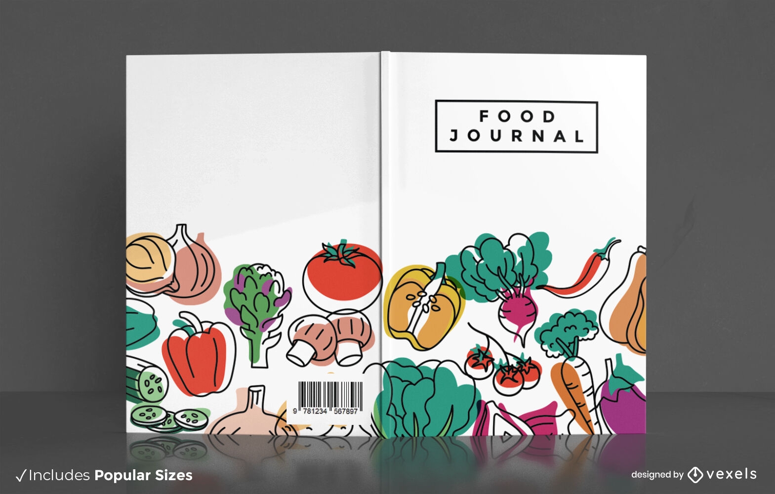 Design de capa de revista de ingredientes de alimentos saud?veis