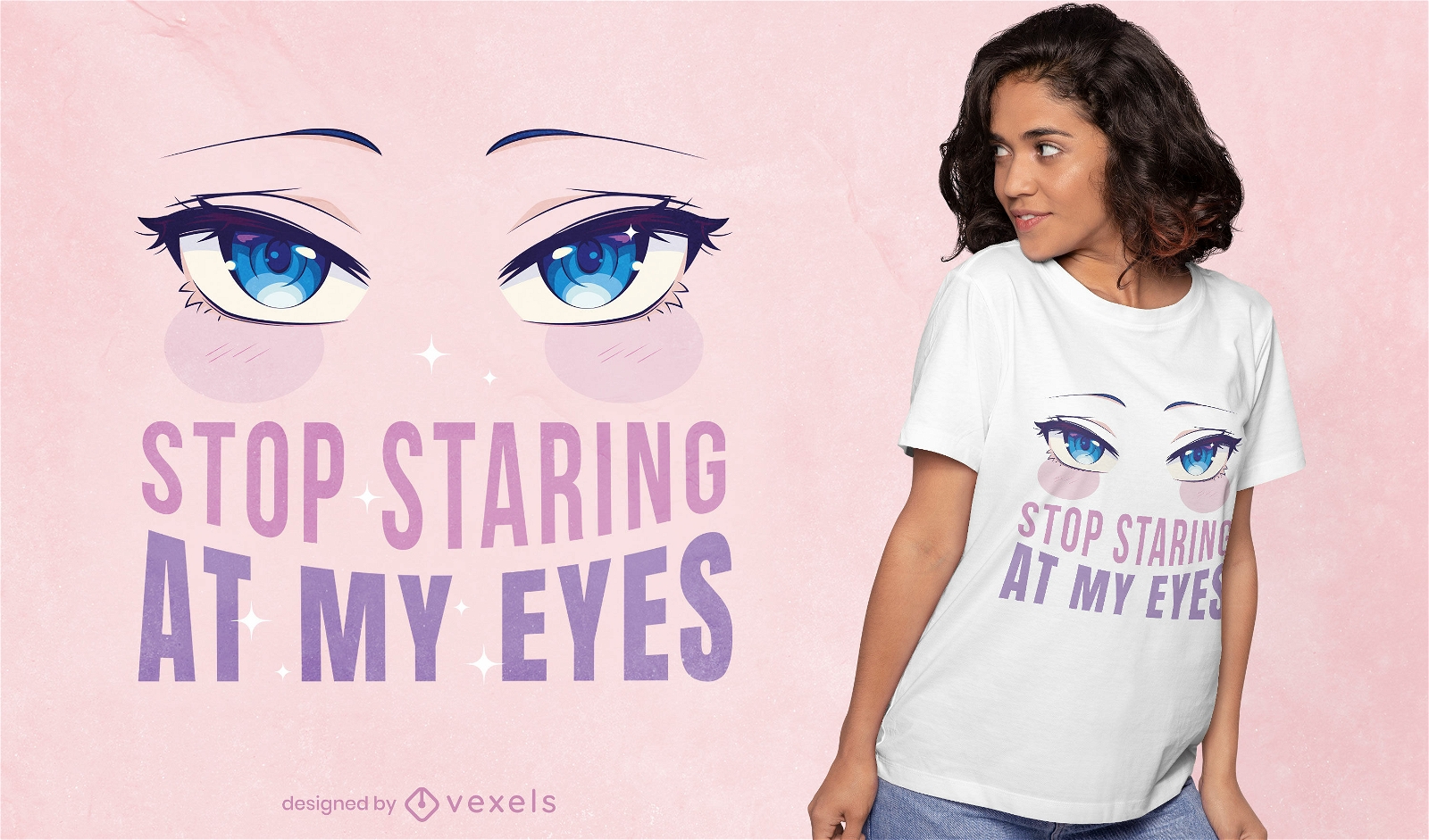 Anime deja de mirarme a los ojos diseño de camiseta