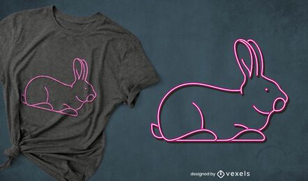 Neonpinkes T-Shirt mit Hasenumriss