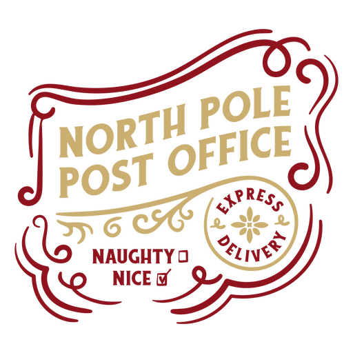 Christmas North Pole Post Office delivery badge PNG Design