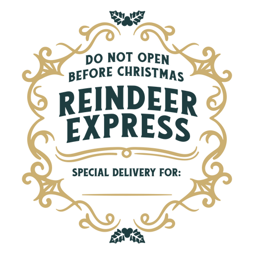 Weihnachts-Rentier-Express-Abzeichen PNG-Design