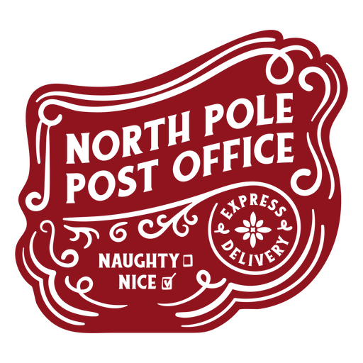 Christmas North Pole Post Office badge PNG Design