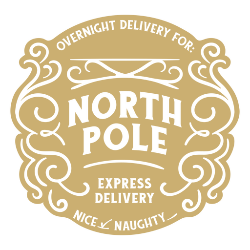 Christmas North Pole express delivery badge PNG Design
