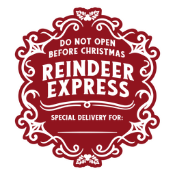 Christmas reindeer express delivery badge PNG Design