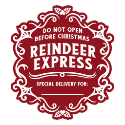 Insignia de entrega urgente de renos de navidad Diseño PNG