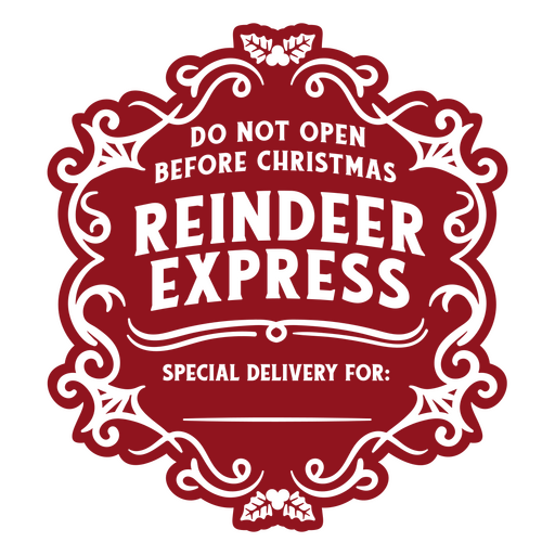 Weihnachts-Ren-Express-Lieferabzeichen PNG-Design