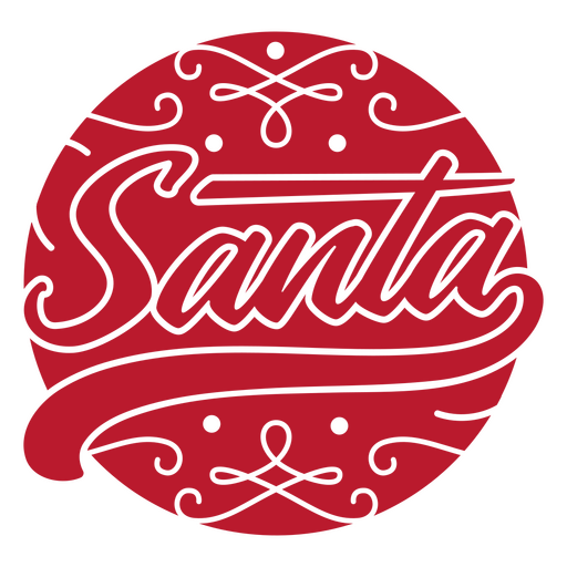 Santa lettering quote red PNG Design