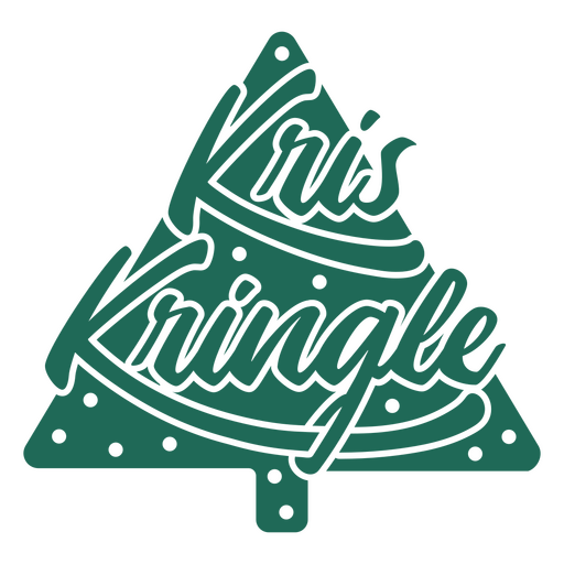 Kris kringle letras citação árvore verde Desenho PNG