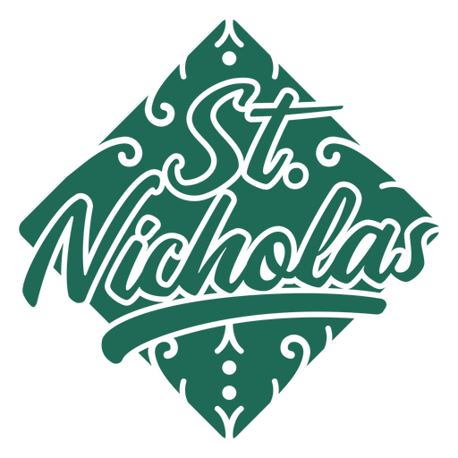 Cita de letras de san nicolás verde Diseño PNG