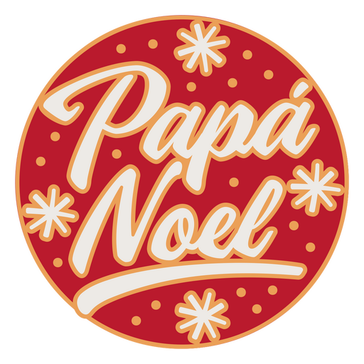 Papa noel lettering quote colorful PNG Design