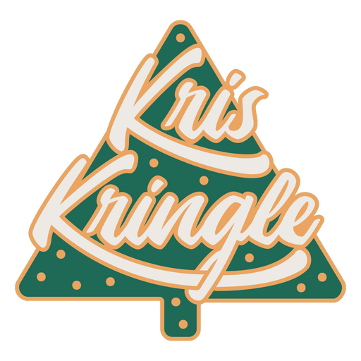 Kris kringle letras citação árvore colorida Desenho PNG