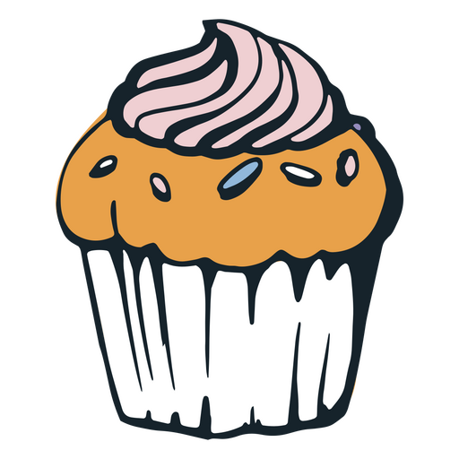 Bonito muffin desenhado à mão Desenho PNG