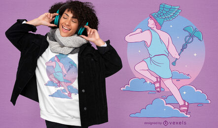 Hermes griechische Mythologie Charakter T-Shirt Design