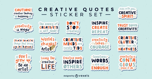 Kreative Zitate Sticker Set