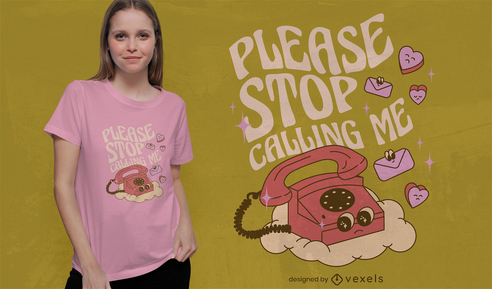Design de t-shirt de telefone anti-namorados