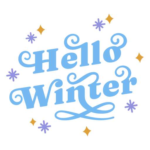 Winter lettering quote hello PNG Design