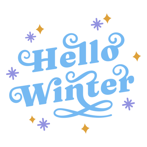 Winterbeschriftungszitat hallo PNG-Design