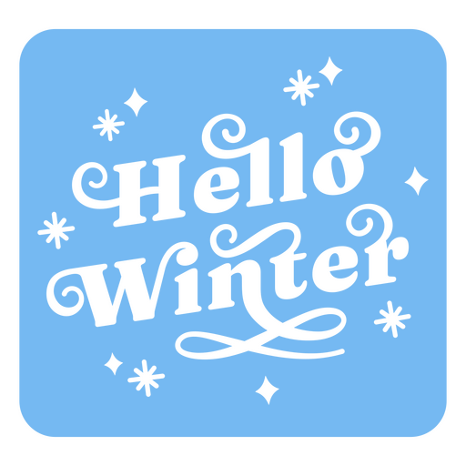 Hello winter flat quote PNG Design