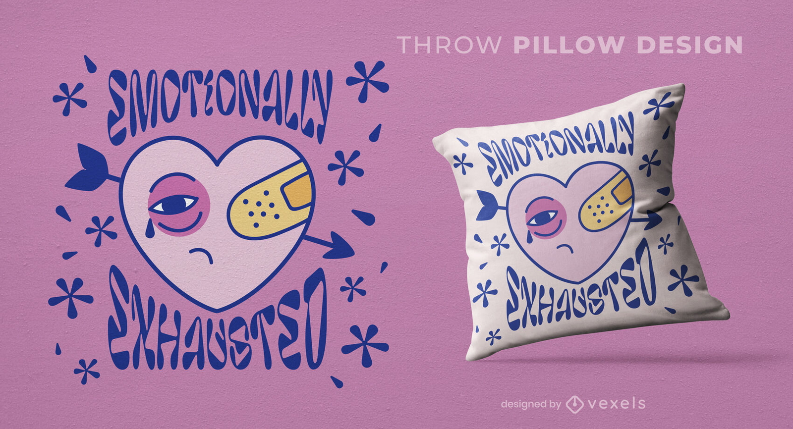 Diseño de almohada de tiro anti-valentines corazón roto