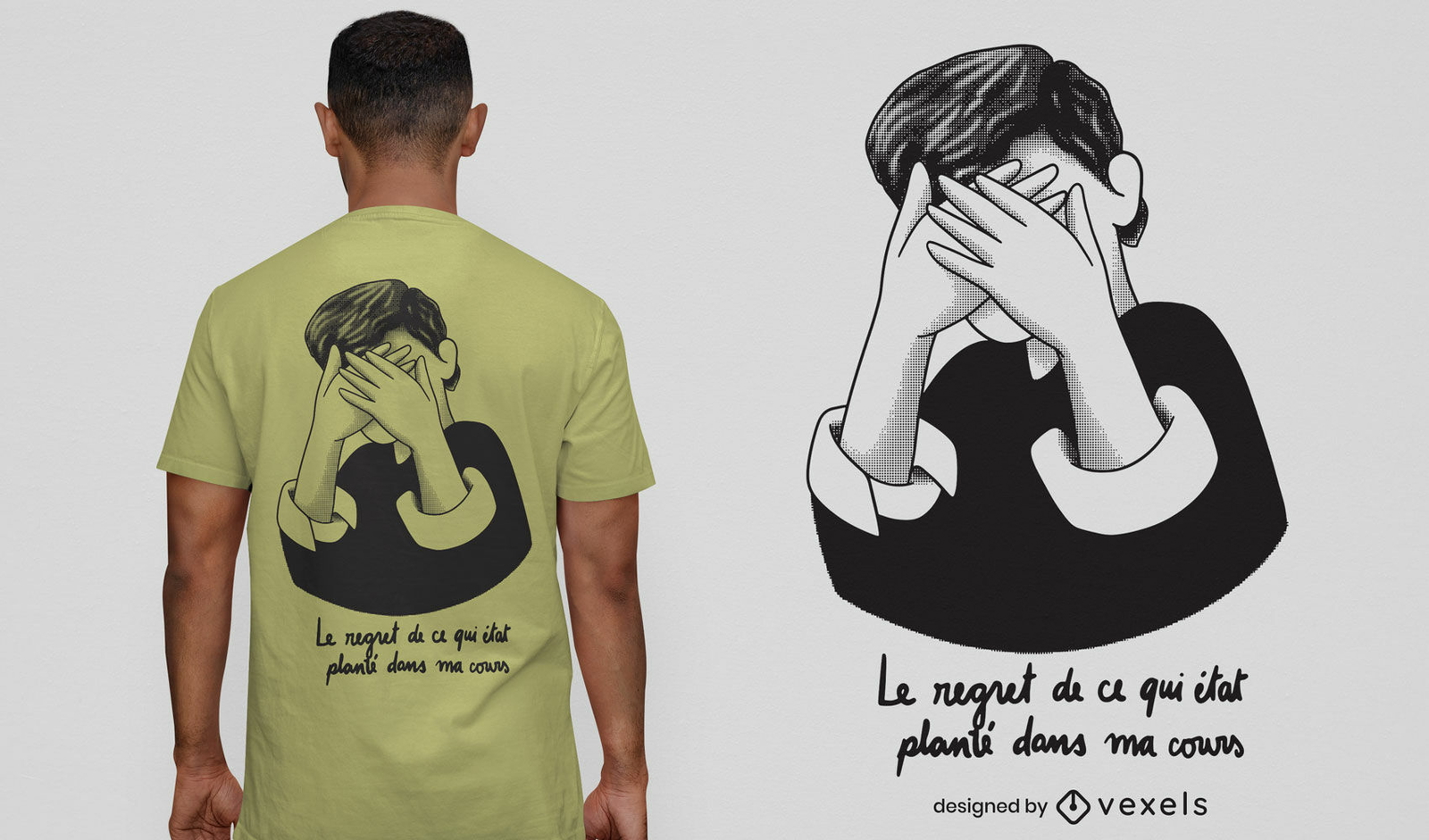 Design de camiseta com citação de pessoa envergonhada