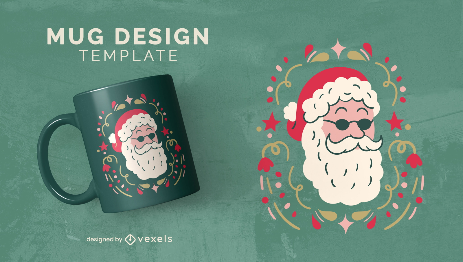 Christmas sunglasses Santa mug design