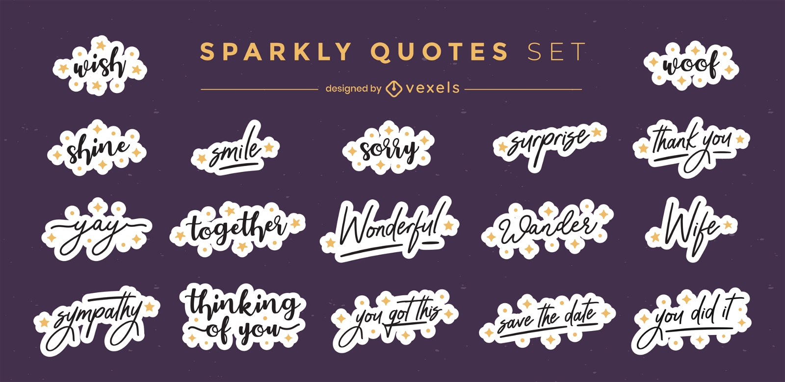Great sparkly quotes set