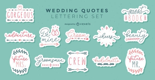 Wedding quotes sticker set