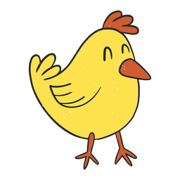 Chicken cute textured PNG Design