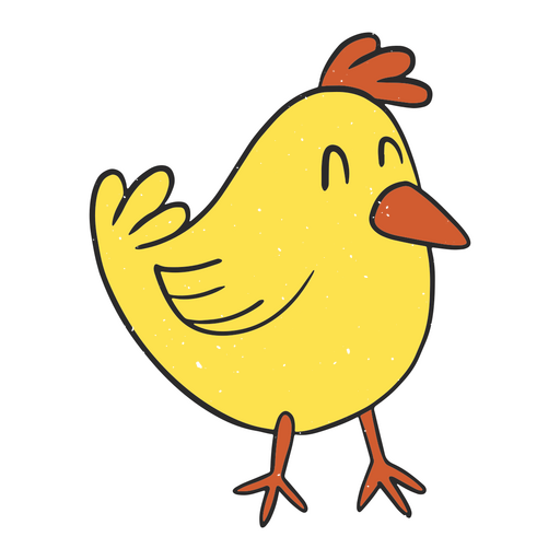 Chicken cute textured PNG Design