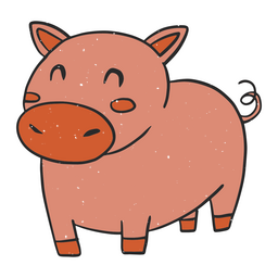 Pig cute textured PNG Design