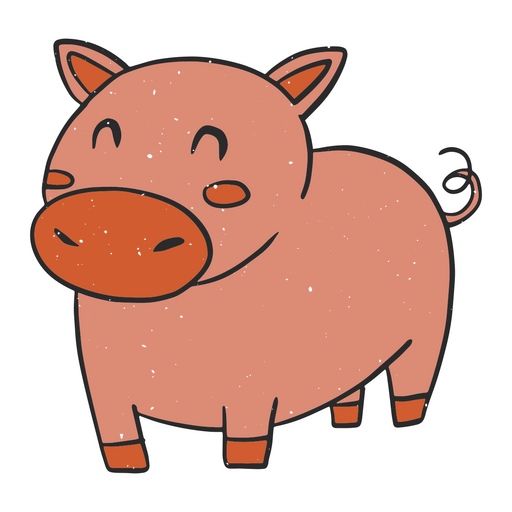 Cerdo lindo con textura Diseño PNG