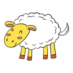 Sheep cute textured PNG Design