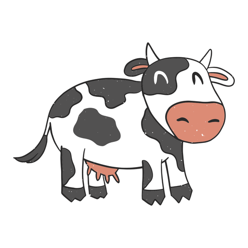 Cow cute textured PNG Design