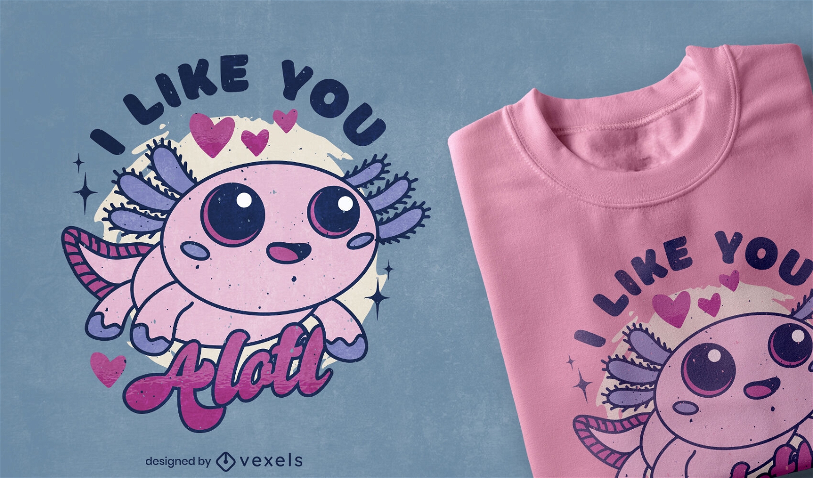 Design de t-shirt saudável com citações de axolotl