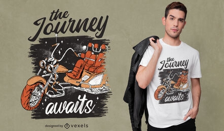 Journey aguarda diseño de camiseta de moto.
