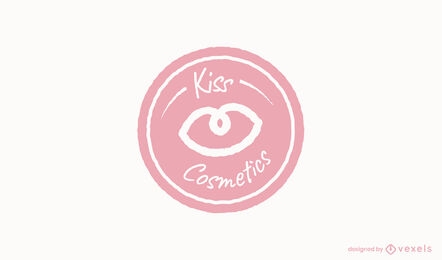 Modelo de logotipo de beleza beijando na boca