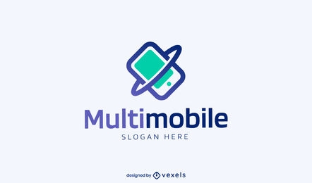 Cellphone mobile technology logo template