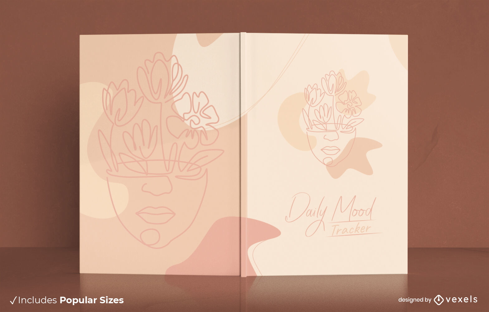 Floral mood tracker book cover design