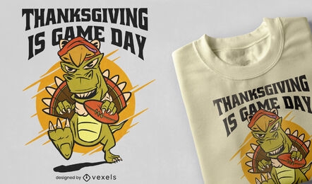 T-rex dinosaur in turkey costume t-shirt design