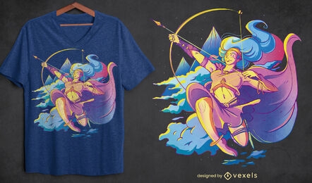 Artemis greek mythology goddess t-shirt psd