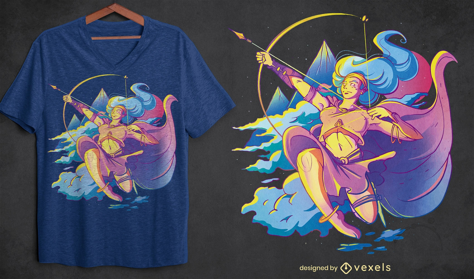 Artemis greek mythology goddess t-shirt psd